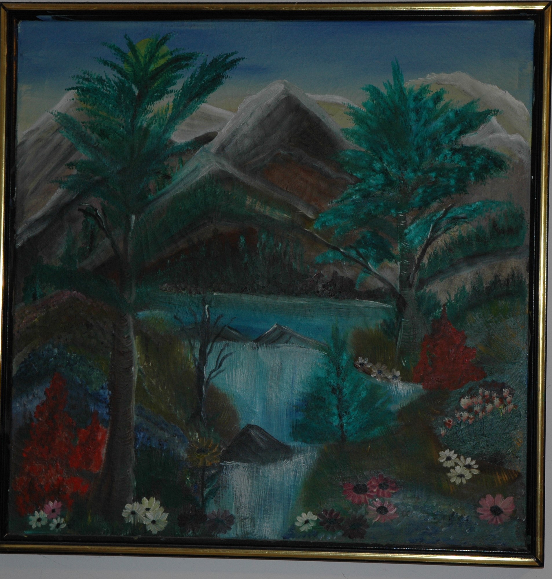 Mountain River Scene By Loretta Chandler